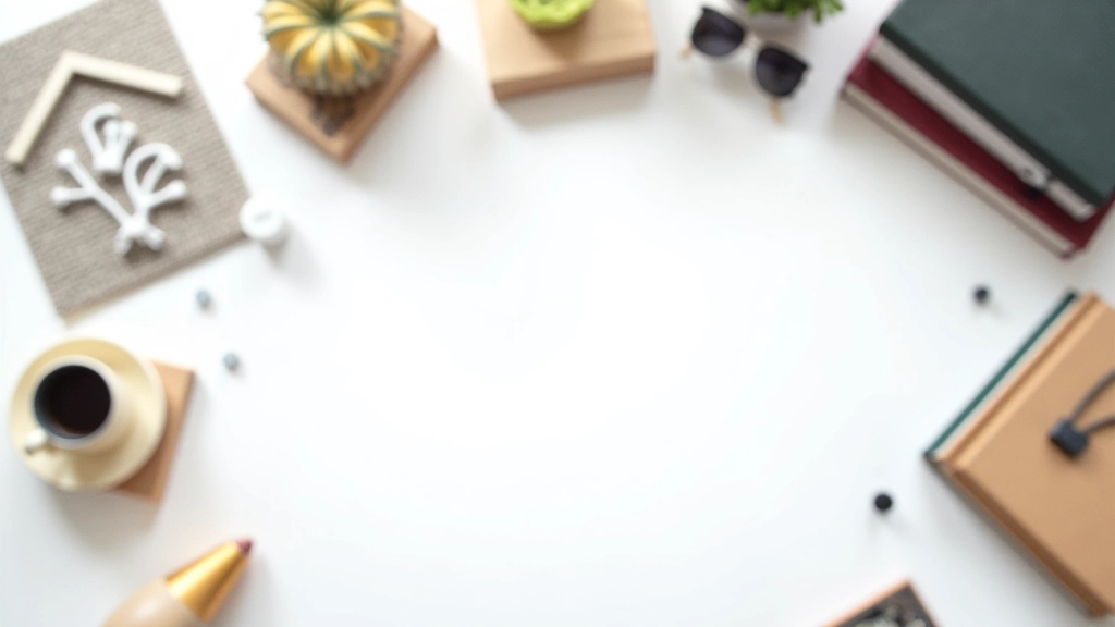 Contenido del hogar fotografiado desde arriba en mesa blanca